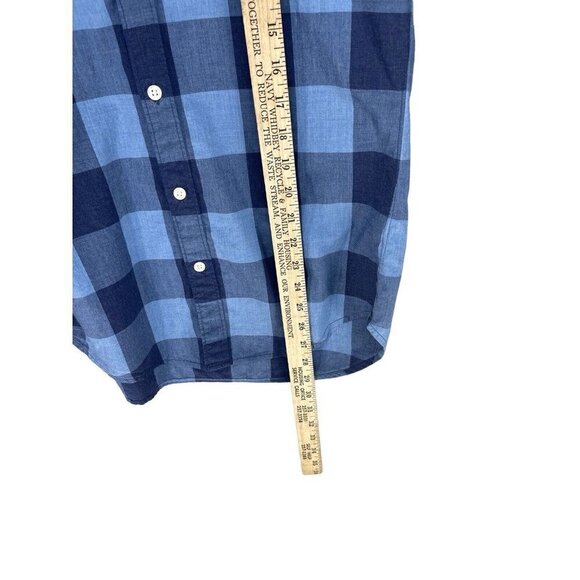 BONOBOS Long Sleeve Button Up Shirt Slim Fit Men Small Plaid Blue Cotton - Picture 8 of 10